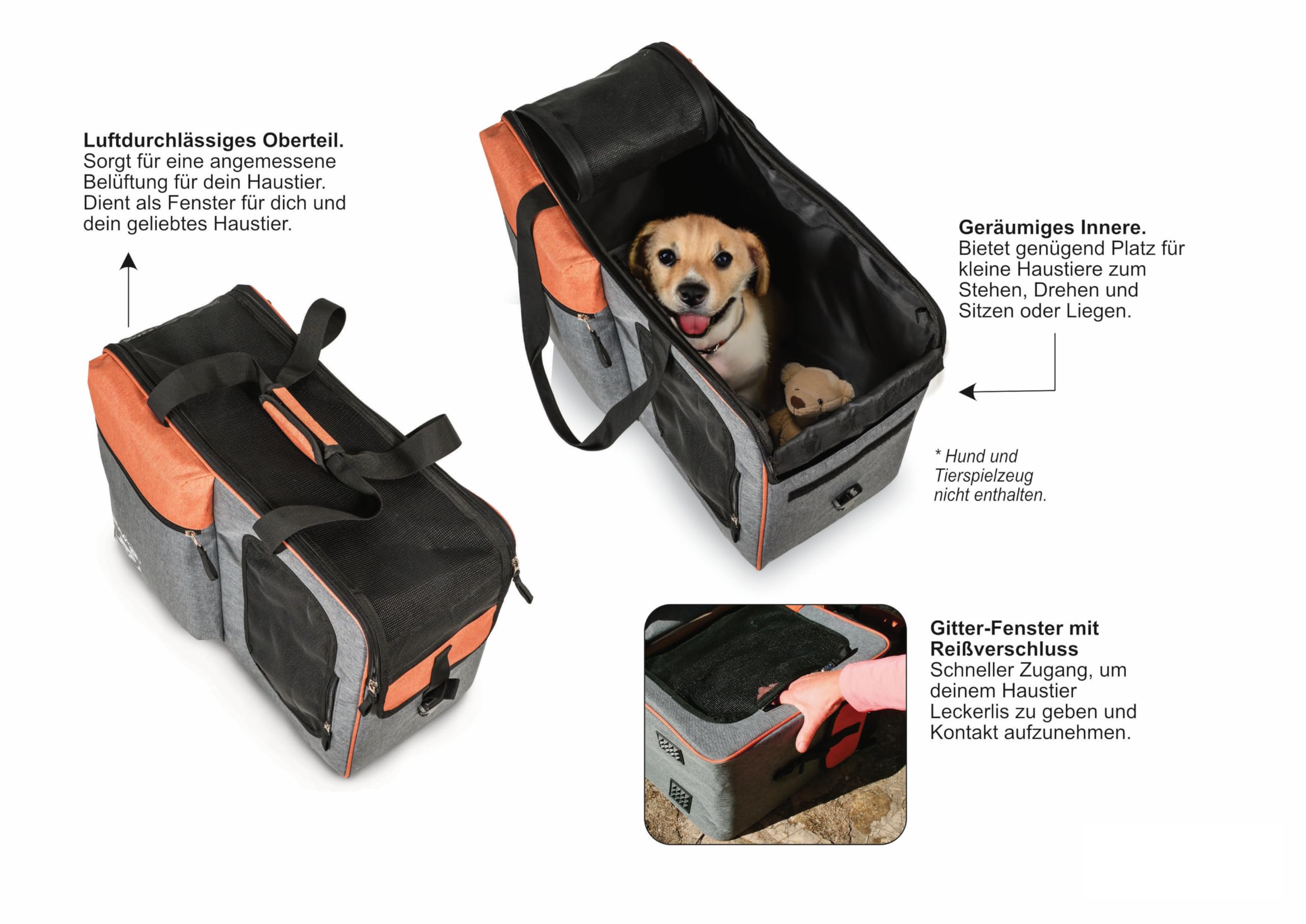 Annitaño Premium Hundeflugtasche 55x40x23 cm EUWI | Hundetasche Flugzeug & Reise wasserabweisend & belastbar bis 12 kg | stabile Hundetransporttasche mit Rucksackfunktion &Trolley-Befestigung