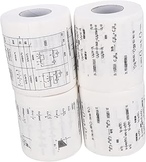 GLEAVI 4 Rolos De Papel Higiênico De Fórmula Engraçada Papel Higiênico Engraçado Papel Higiênico De Cozinha Rolo De Papel Higiênico De Natal Polpa De Madeira Virgem Branco Tecido