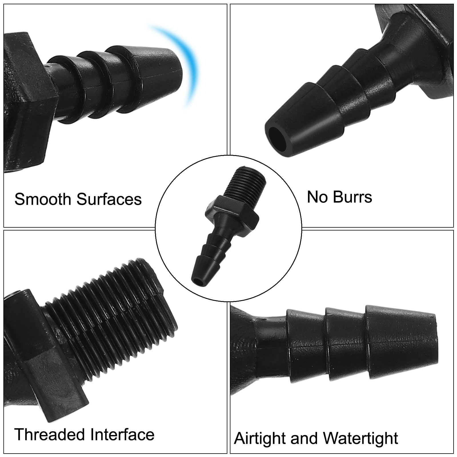 PATIKIL 3/16" Barb x 1/8" NPT Male Connector, 20 Pcs Plastic Hose Barb Fitting Industrial Hose Barb to Pipe Fitting Connect - Image 3