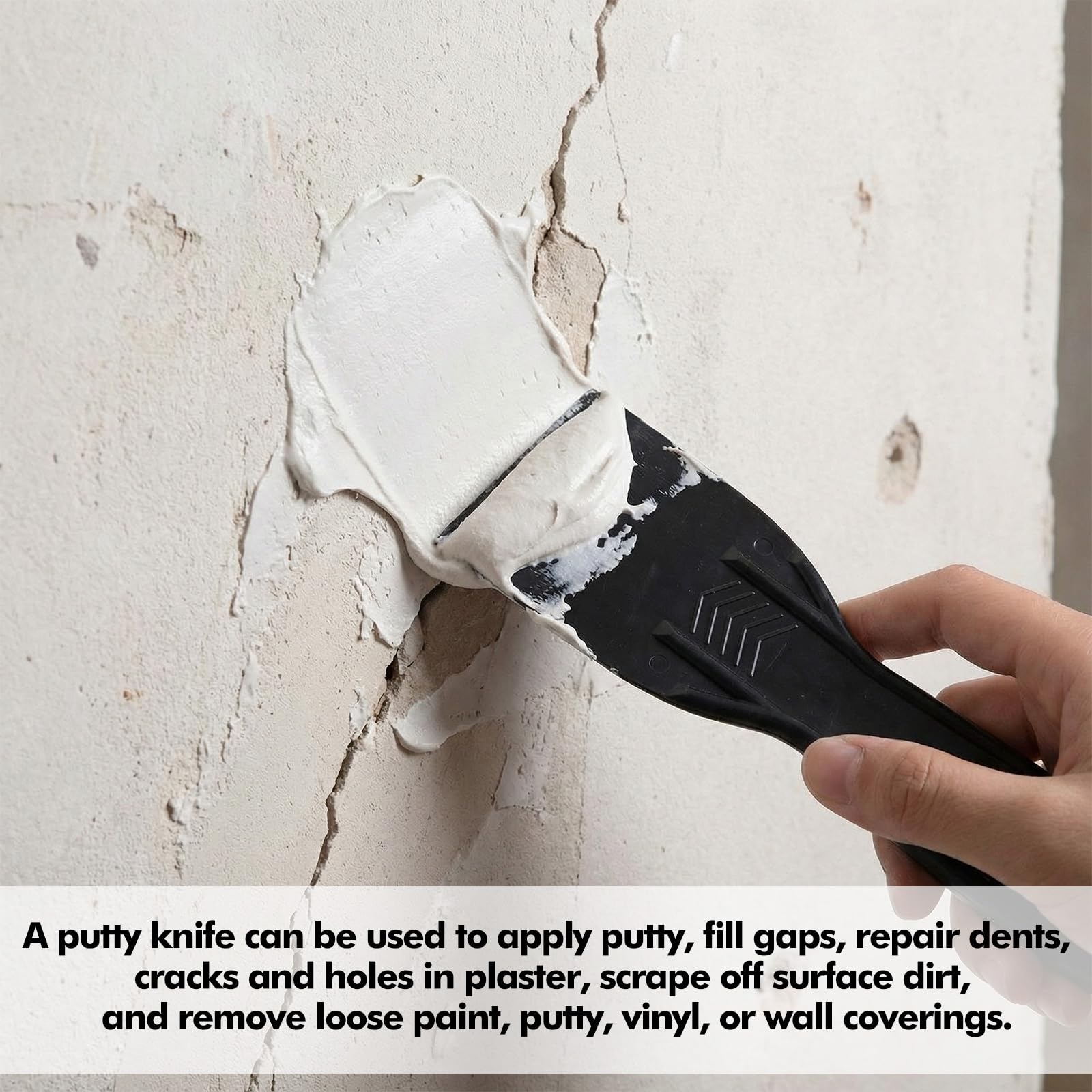 Lot de 36 couteaux à mastic en plastique noir de 5,1 cm pour enduire, réparer le plâtre, réparer les cloisons sèches, enlever le papier peint, appliquer de la boue ou du plâtre