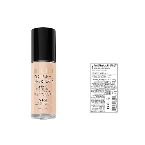 Miniatura 2 de Milani - Conceal + Perfect, base líquida, tono Nude Ivory, 1 onza líquida