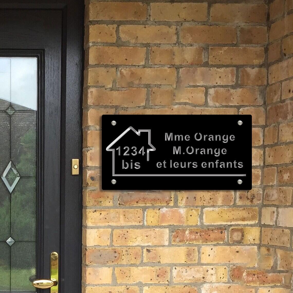 Custom Engraved Acrylic Mailbox Plaque Engraved Plate for Name and Number Door Number Sign Mailbox Personalized 1 to 3 Lines Bronze 3 Sizes Black