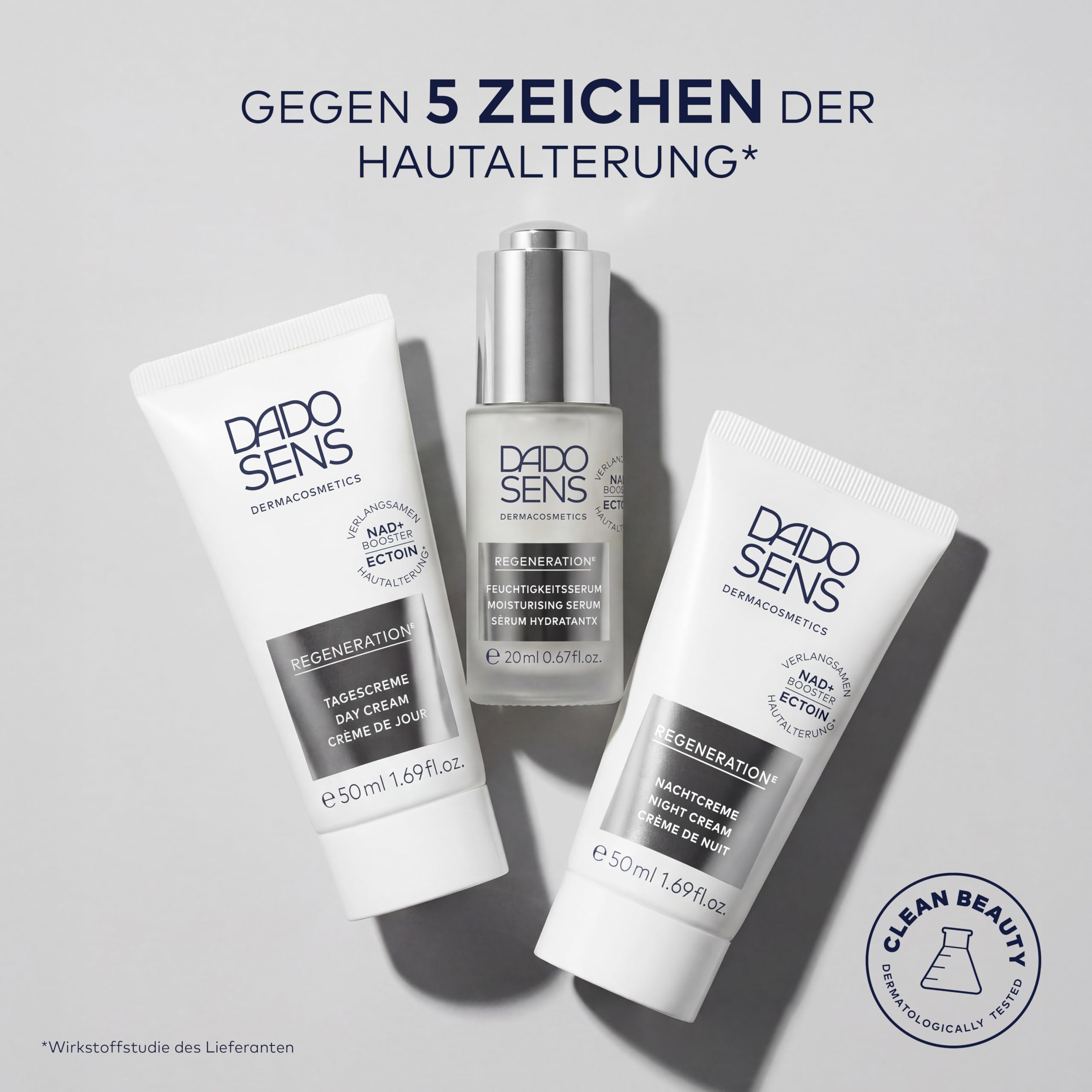 DADO SENS REGENERATION E Nachtcreme 50 ml, Mit NAD+ Booster & Ectoin | Feuchtigkeitsspendende Nachtpflege, Mildert Falten, Anti-Aging Nachtcreme, Regenerierend & Straffend, Fördert Zellenergie