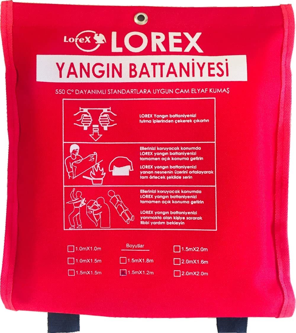 Lorex LR-FB1512C 150x120 cm Çantalı Yangın Söndürme Battaniyesi