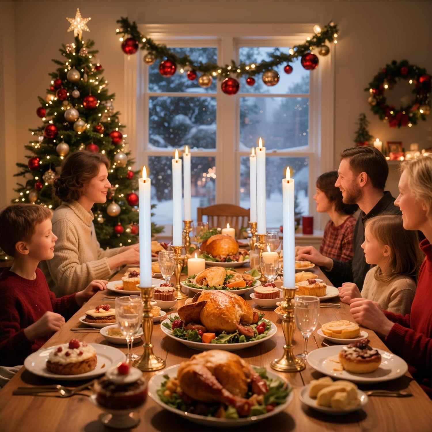 Wondise Flameless Taper Candles with Remote Timer, Real Waxy Battery Operated Flickering Candlesticks, 3D Wick LED Candles 9.6inch for Halloween Christmas Holiday Wedding Decoration (White - Image 4