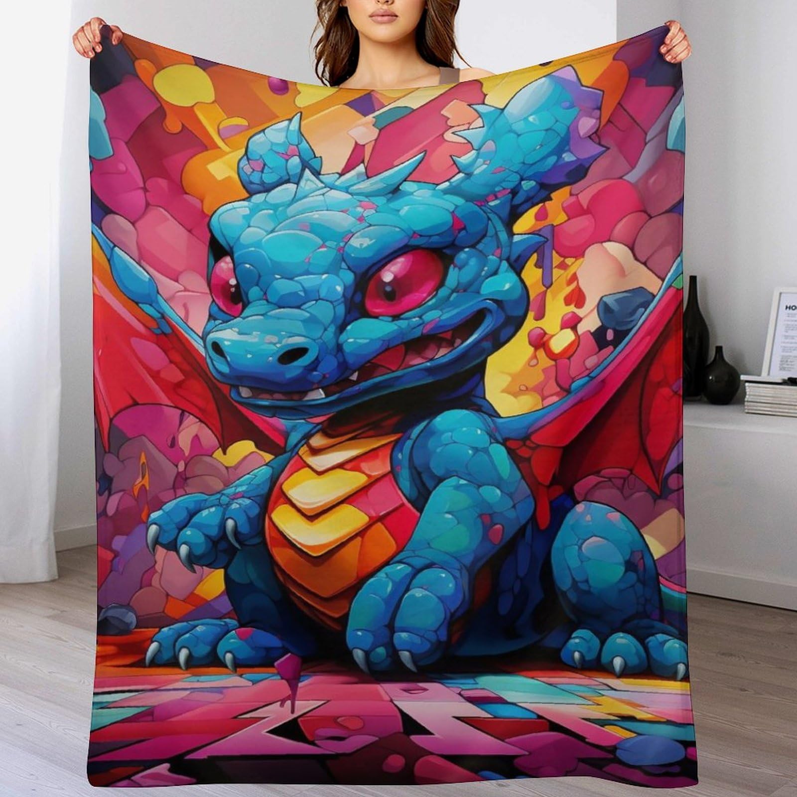 Couverture épaisse ptérosaure 130x180cm pour rester au chaud sans transpirer