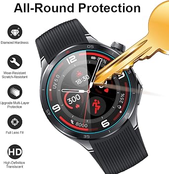 GIOPUEY Screen Protector for OnePlus Watch 3, [6 Packs] Flexible TPU Screen Protective Film, [Anti-Bubble] [Wear-resistant] - Transparent