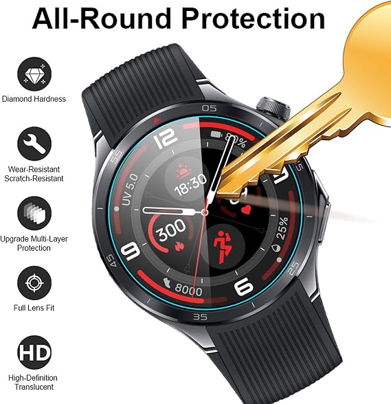 GIOPUEY Screen Protector for OnePlus Watch 3, [6 Packs] Flexible TPU Screen Protective Film, [Anti-Bubble] [Wear-resistant] - Transparent