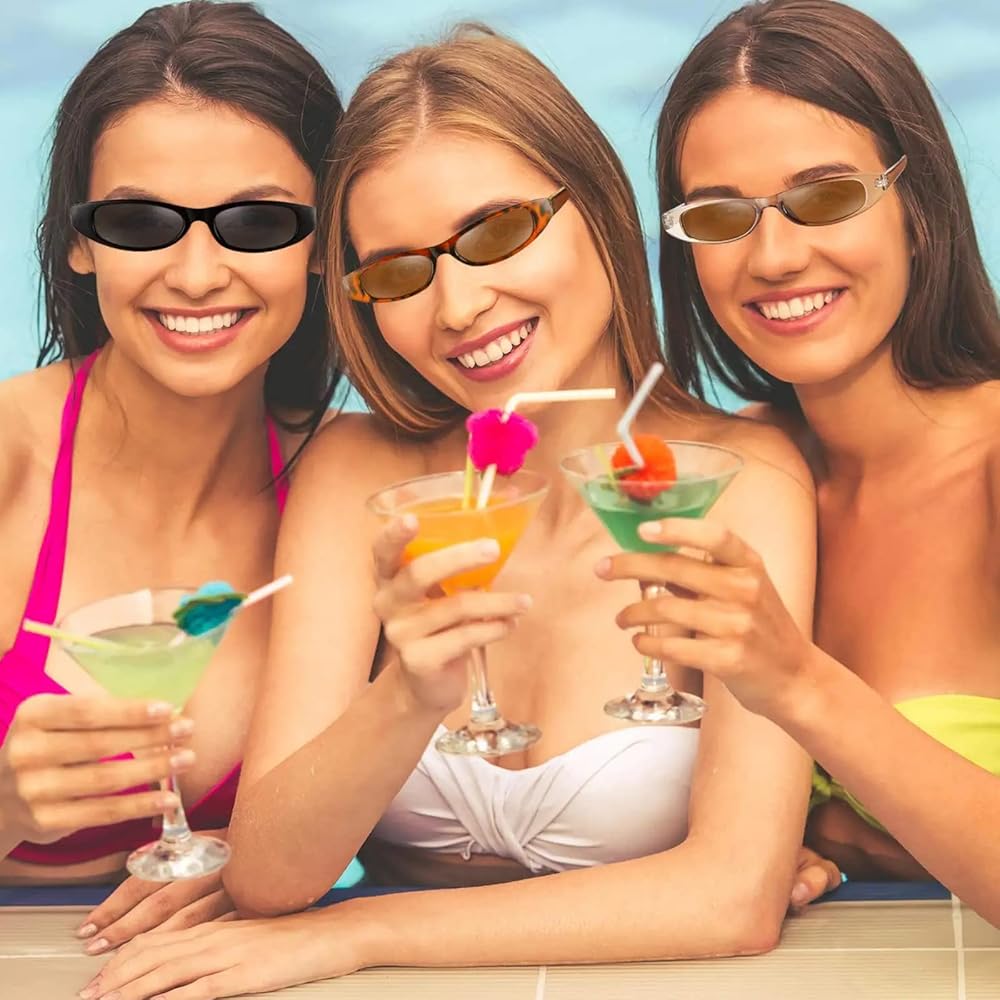 Amazon.com: Frienda 3 Pair Retro Oval Sunglasses for Women Men 90s