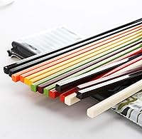 Vista 4 de Juego de 10 pares de palillos de melamina reutilizables aptos para lavavajillas, chinos, japoneses, coreanos, largos, juego de regalo para cocinar