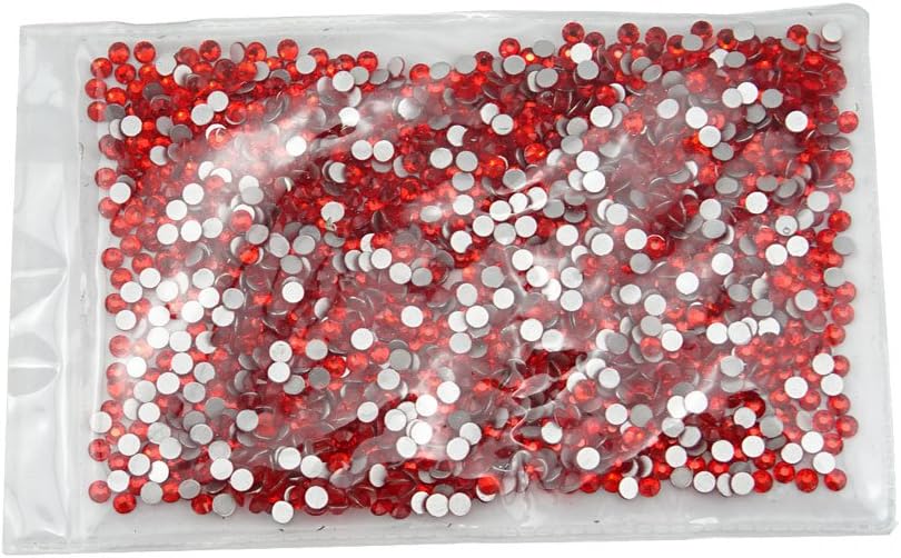 Yueton 1440pcs 3mm(12ss) DIY Crystal Round Flatback Rhinestone Nail Art Cellphone Case Decoration (Red)