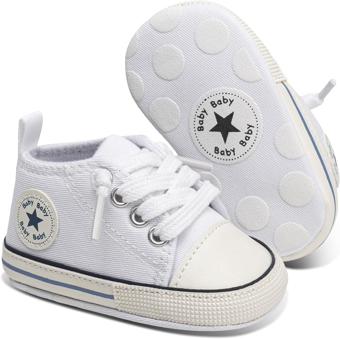 Baby Boys Girls Shoes Non-Slip Soft Sole Infant First Walking Shoes Slip on Sneakers for Newborns 0-18 Months-1165