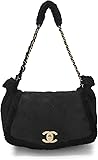 Pre-Loved Black Shearling Shoulder Bag Small, Black