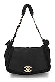 Pre-Loved Black Shearling Shoulder Bag Small, Black