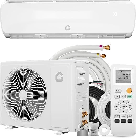 19 SEER2 Mini Split AC, 230V 9000 BTU Mini Split Heating and Coolings up to 450, Inverter Mini Split System w/Remote Control, Low Nosie,Mini Split Air Conditioner for Home