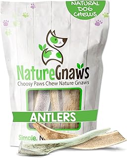 Nature Gnaws Antlers for Dogs (8oz) - Mix of Elk and Deer Antler - Variety of Split and Whole Pieces - Long Lasting for Aggressive Chewers and Large Dogs