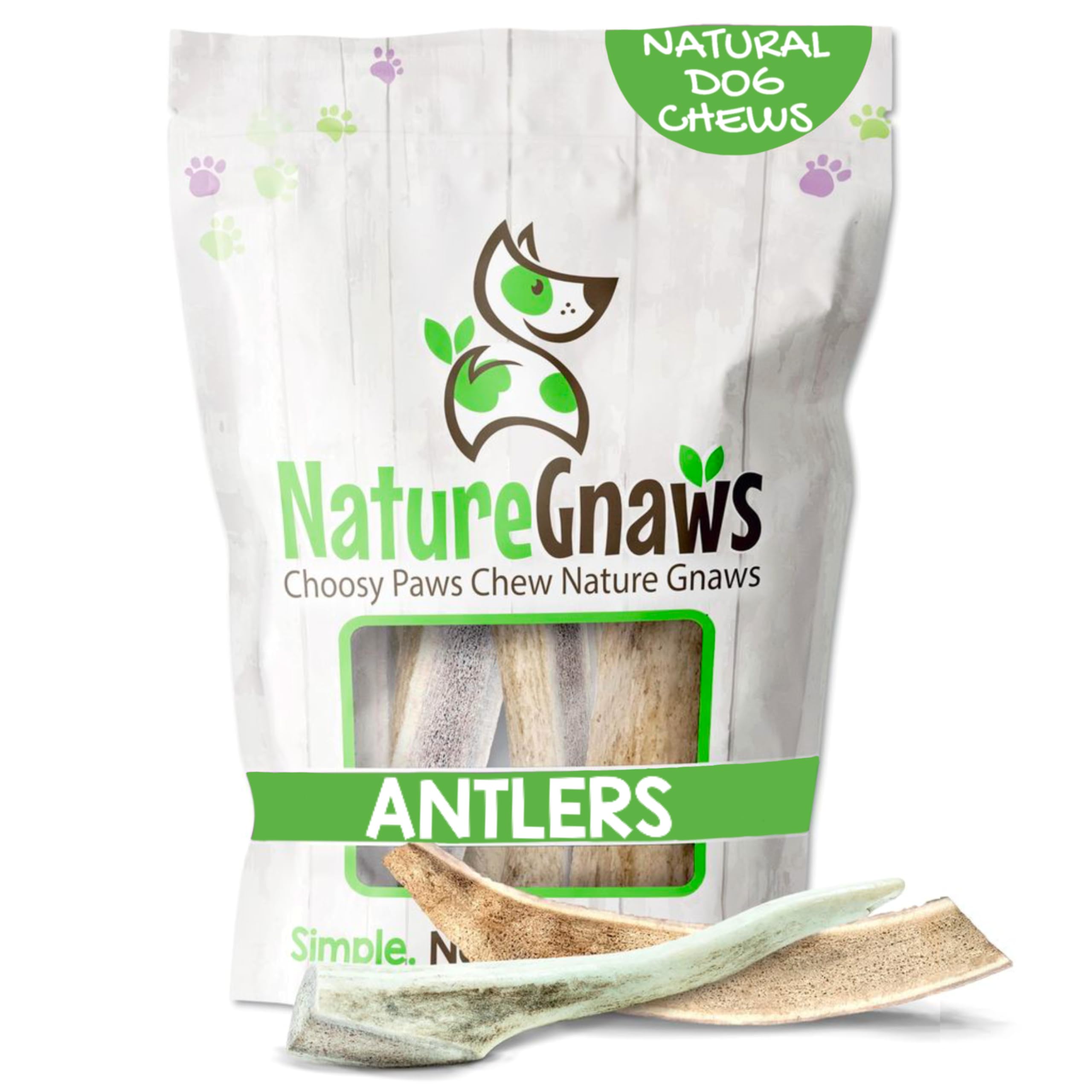Antlers for Dogs - Premium Natural Deer and Elk Antler Chews - Long Lasting Dog Chews for Aggressive Chewers - Mix of Split and Whole
