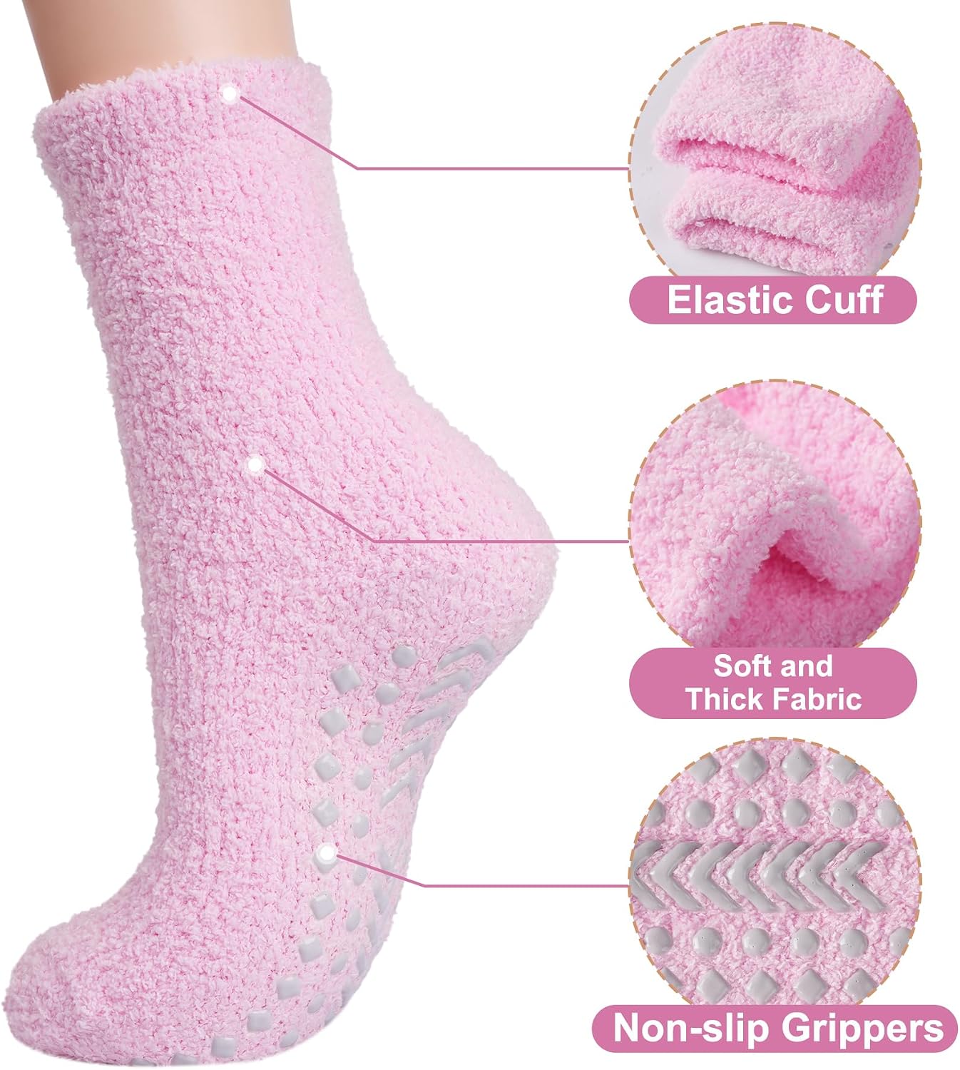 Grip Socks Women,Fall Fuzzy Slipper Socks Hospital Postpartum Essentials image 4