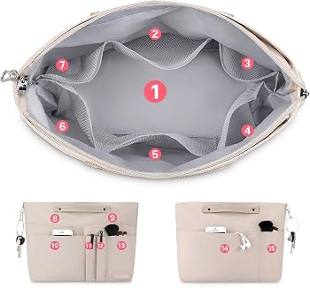HAWEE Sac fourre-tout avec fermeture éclair pour femme, poche HAWEE Sac fourre-tout avec fermeture éclair pour femme, poche