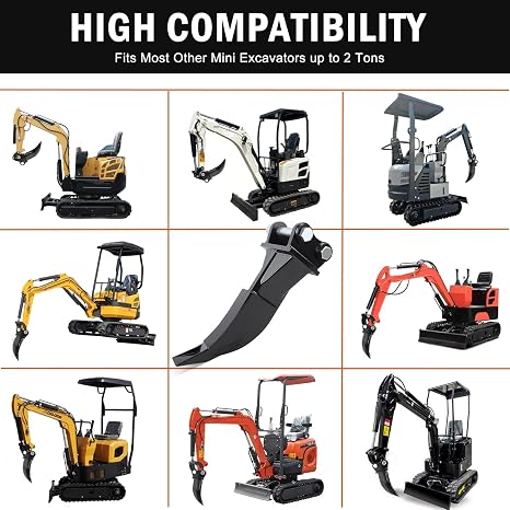 Mini Excavator Ripper Attachment, Heavy-Duty Manganese Steel Single Hook, 1-1.5 Ton Backhoe Compatible