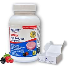 Dual Action Acid Reducer- Berry Flavor Chewable Tablets, 25 Count Pack of 1, Boxed by Fusion Shop Store