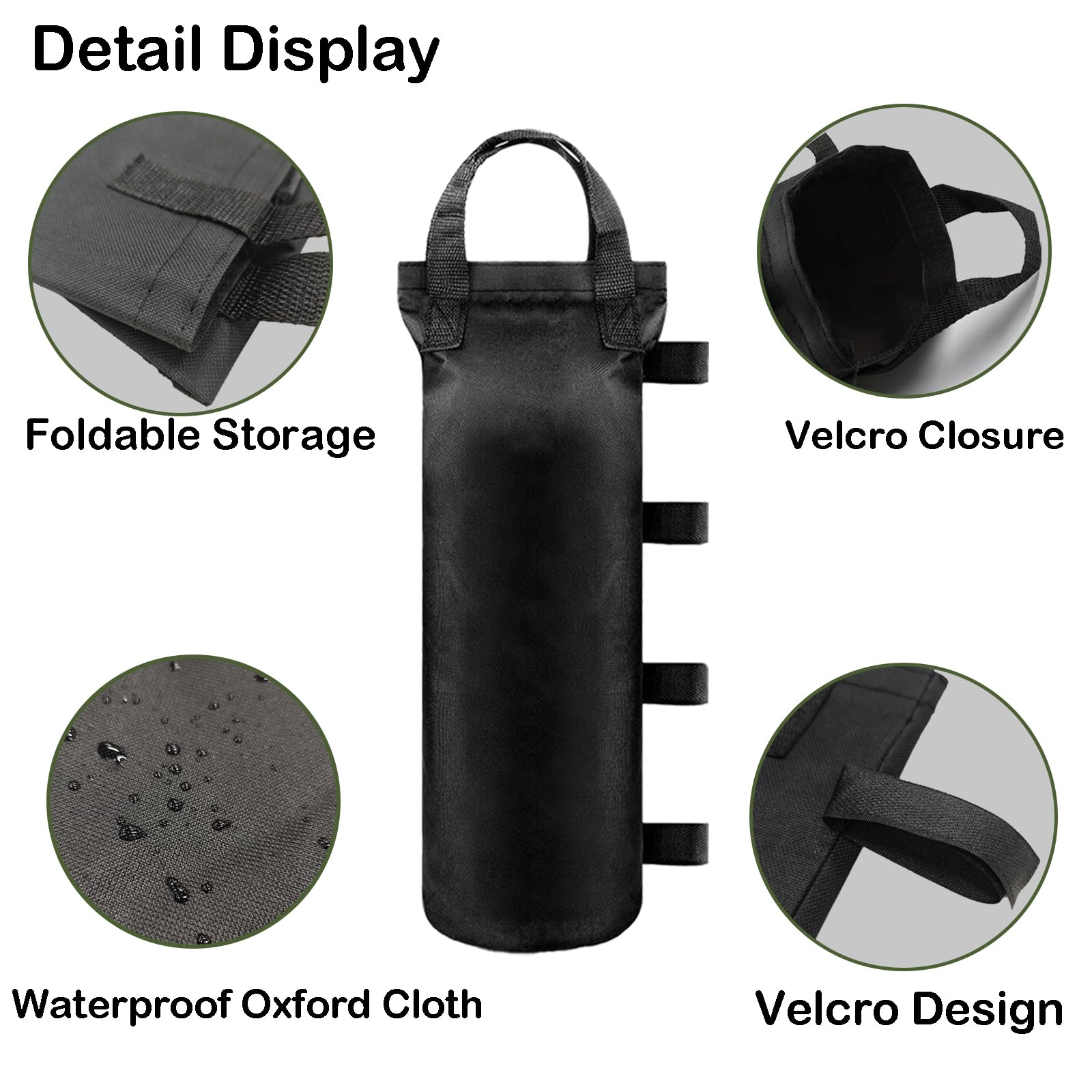 Pesi per gazebo, set da 8 sacchi di sabbia per gazebo, sacchi di sabbia 800D Oxford da appesantire con chiodi fissi, per gazebo, tenda da giardino