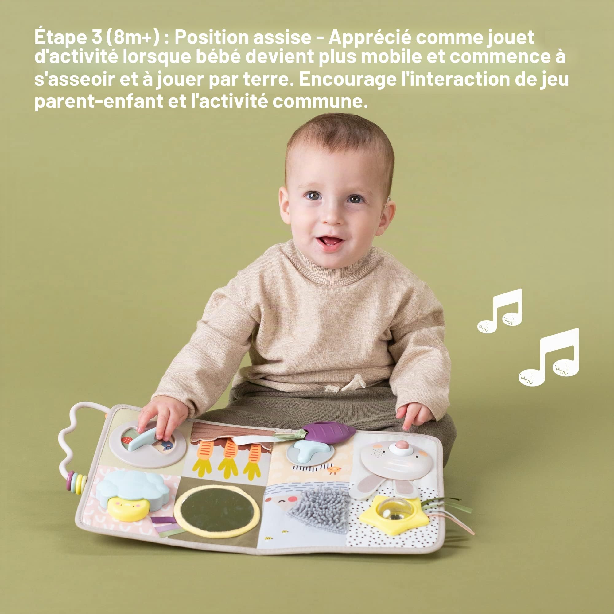 Taf Toys Urban Garden Centre de Développement Sensoriel Tummy Time Jouet Musical et léger avec 13 activités pour garçons et Filles à partir de 0 Mois