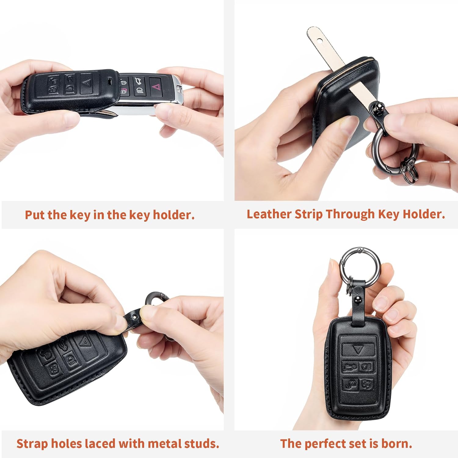 for BMW Key Fob Cover Genuine Leather with Keychain,Leather Key Case Protector Compatible with BMW Series 1 2 5 7,New X1 X3 X5 X6 Smart Key Anti-dust Full Protection