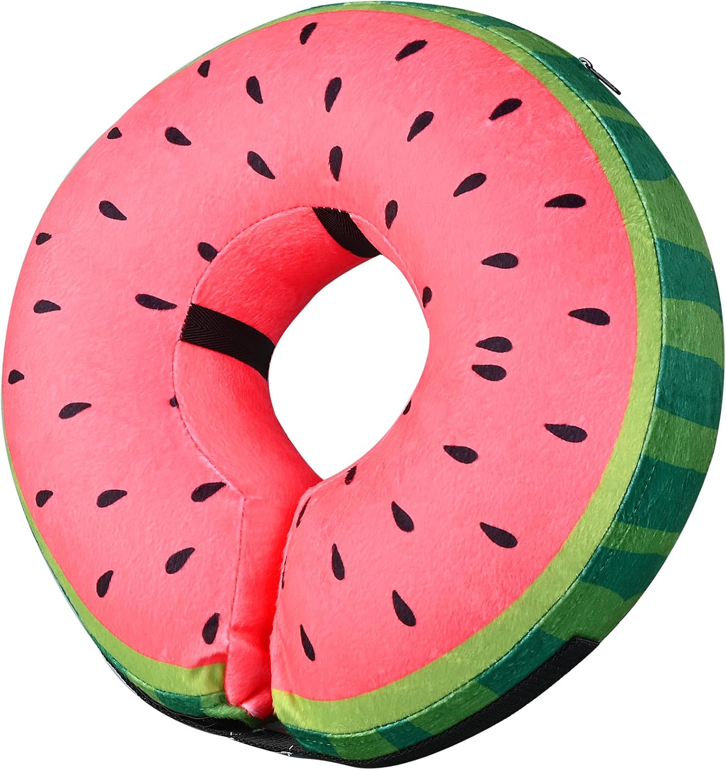 katoggy inflatable dog cone collar for dogs after surgery, soft adjustable blow up donut dog e-collar for small medium large dog and cats large (neck: 15"-18") watermelon