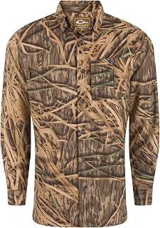 Drake Waterfowl Men's 8-Shot Flyweight AD9501 Long-Sleeved Moisture-Wicking Quick-Drying Lightweight Hunting Shirt