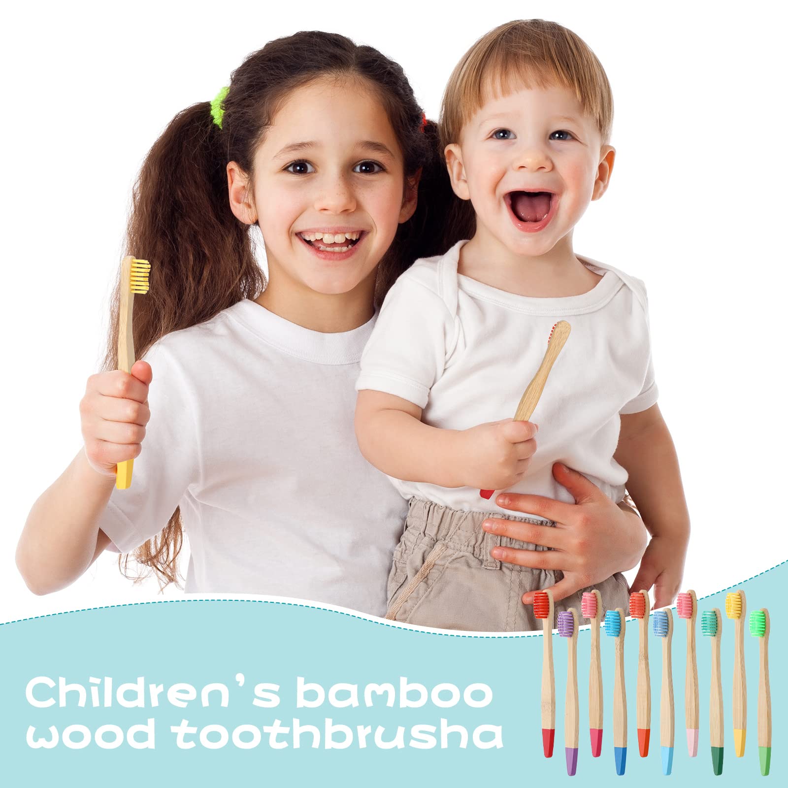 20 Stück Kinder Bambus Zahnbürsten Weiche Borsten Zahnbürsten Kleinkind Zahnbürste Manuelle Reise Zahnbürsten für Kinder Zuhause Schule Reisen Zähne Mundpflege 14 cm, einzeln verpackt
