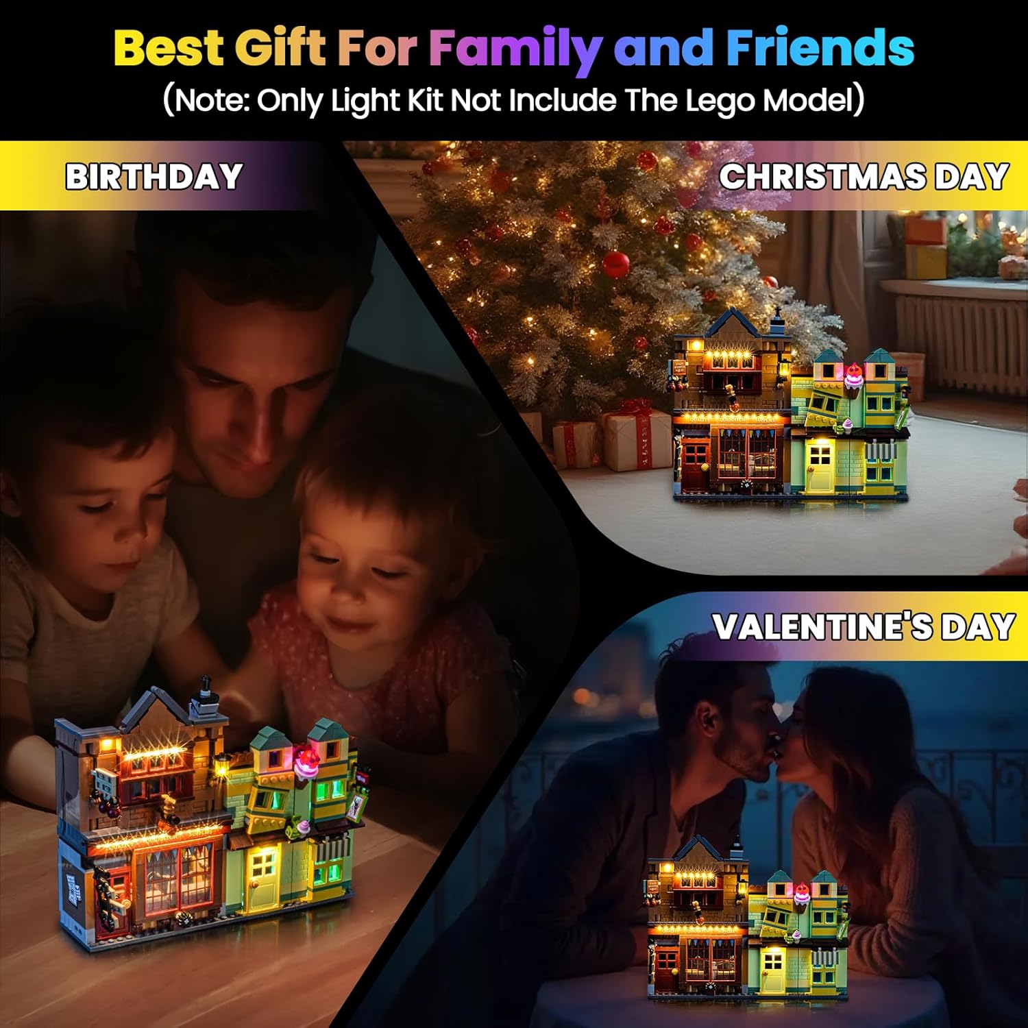 Upgraded Led Light Kit Compatible with Lego Quality Quidditch Supplies & Ice Cream Parlour Building Set, Lights Decoration Compatible with Lego 76452 (Model Not Included)