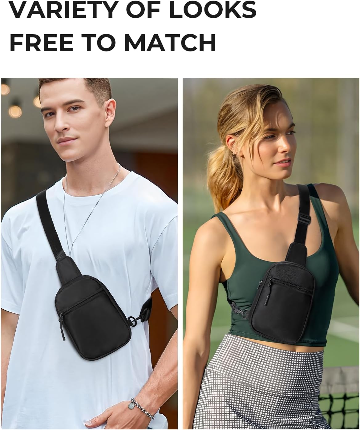 CHOLISS Small Sling Bag for Women and Men, Crossbody Bags Trendy Fanny Packs Chest Bag with Extended Strap - Image 2