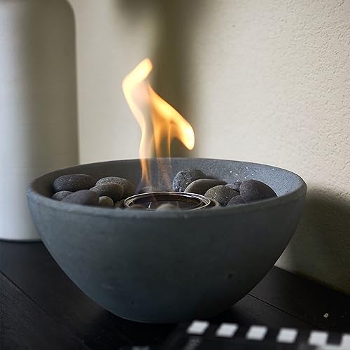 Miniatura 5 de TerraFlame - Cuenco de fuego para lavabo  Fogón de hormigón portátil para interiores y exteriores  1 lata de combustible de gel  Quema limpia y
