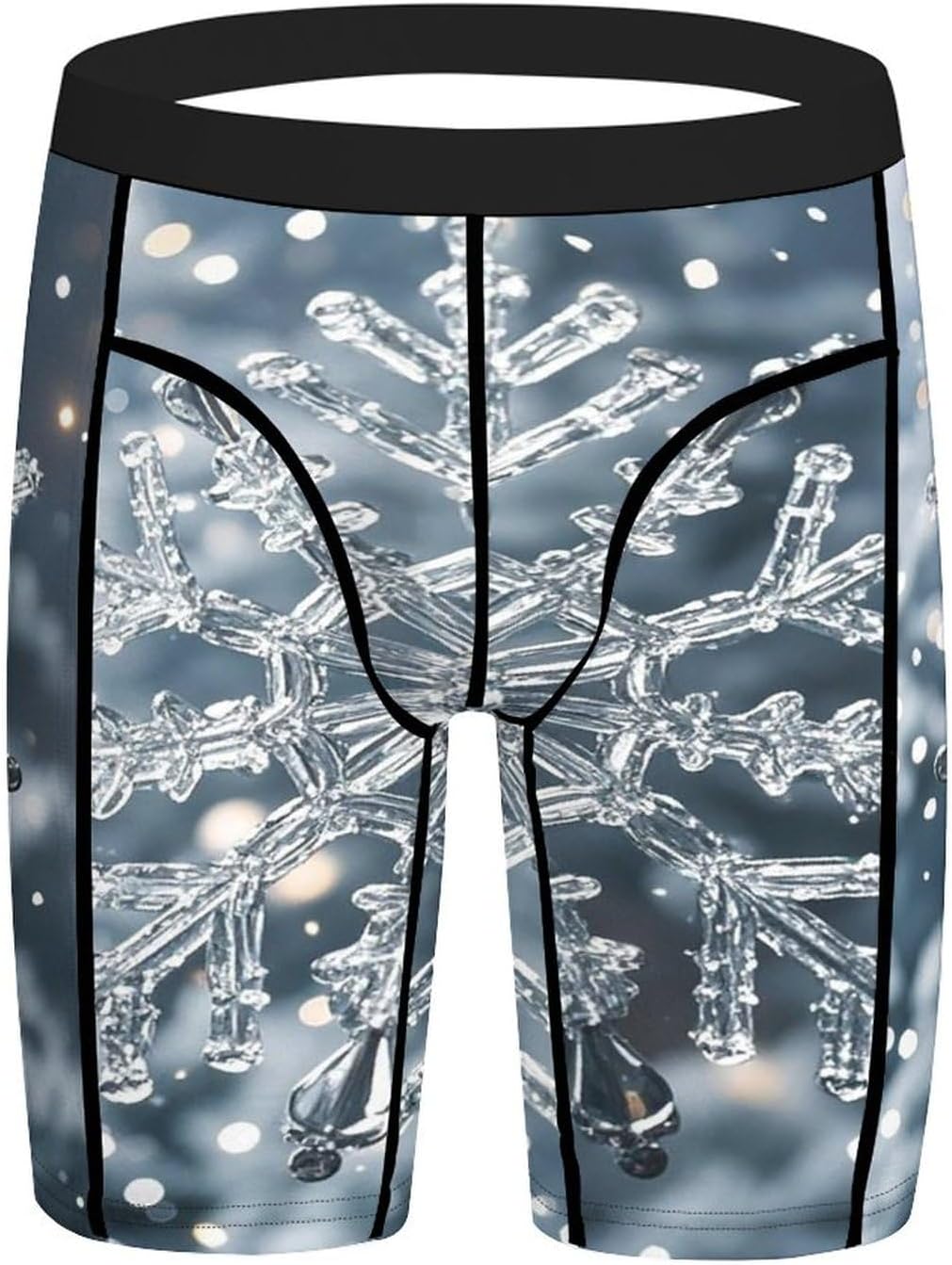 Transparent Snowflake Compression Shorts Men Spandex Sport Shorts Workout Performance Baselayer Underwear