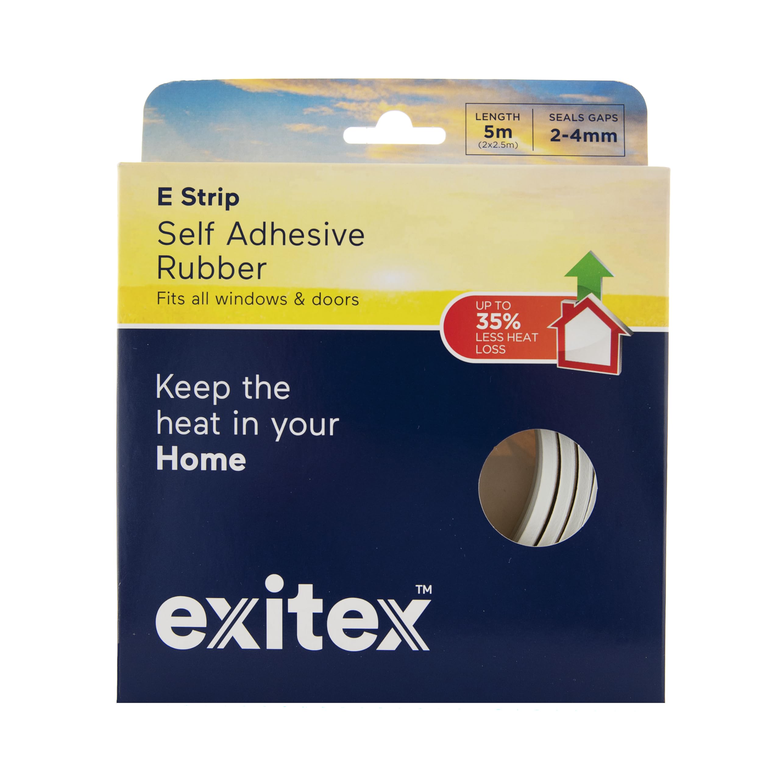 Exitex 5M E Strip Self Adhesive Rubber Draught Excluder