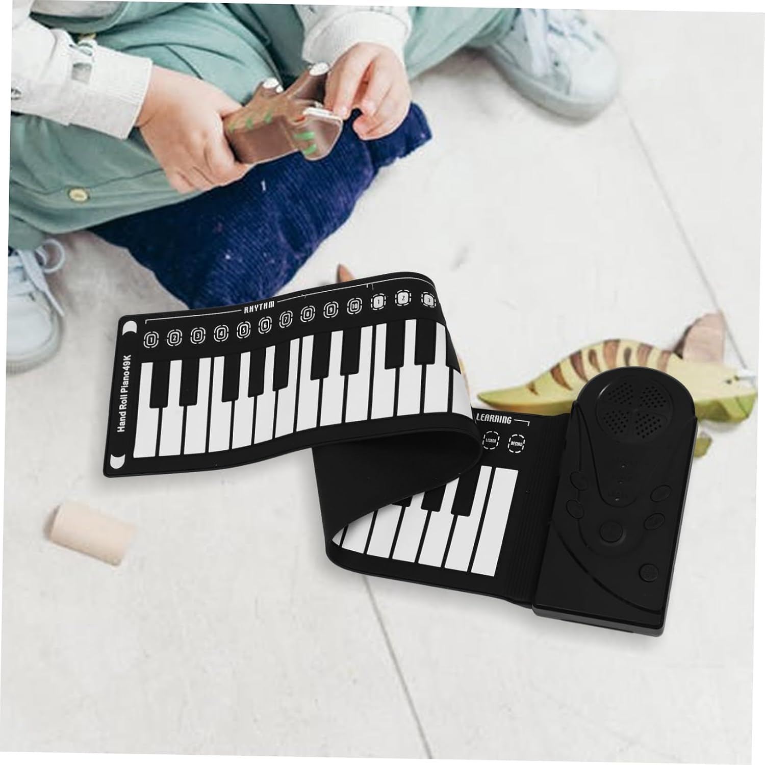 BESTonZON 1Set Keys Hand Piano Portable Electronic Keyboard with Built Tones Rhythms Creative Teaching Tool for Beginners Compact for Easy Travel and Storage