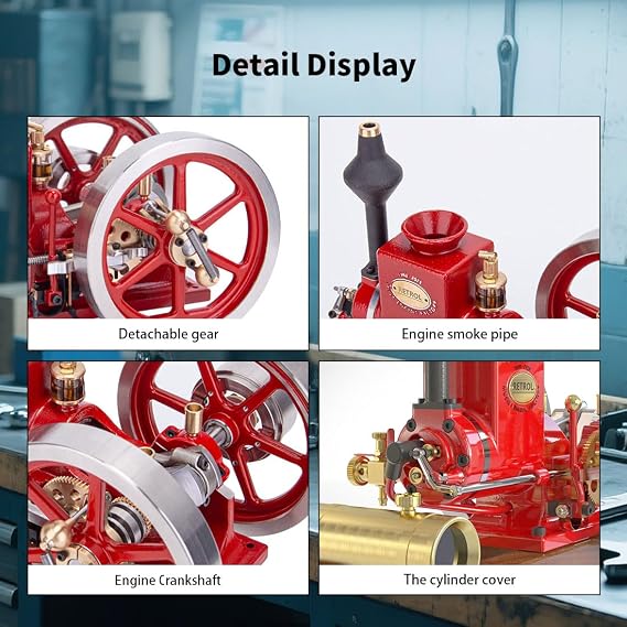 Retrol HM-01 Hit and Miss Engine Model+Base Equipment Box+Fuel Tank+Oil Pipe+CDI Igniter+Spark Plug (KIT Set)