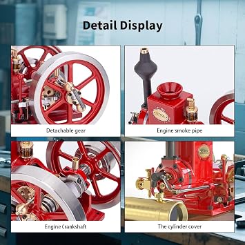 Retrol HM-01 Hit and Miss Engine Model+Base Equipment Box+Fuel Tank+Oil Pipe+CDI Igniter+Spark Plug (KIT Set)