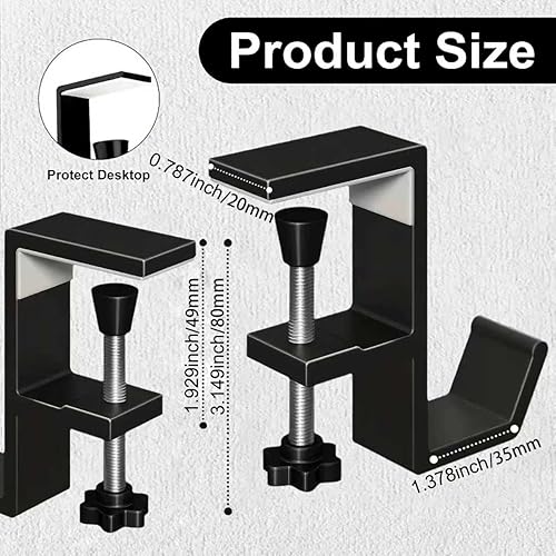 Miniatura 2 de JAKO - Soporte para auriculares - Soporte para auriculares de aleación de aluminio, soporte para auriculares debajo del escritorio para mesa de