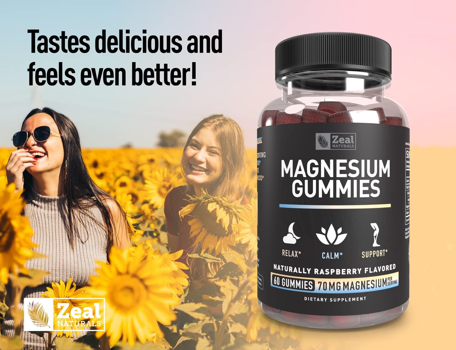 Magnesium Citrate Gummies for Sleep Support & Relaxation | Healthy Digestion Support + Healthy Nervous System & Mood Support | 70mg Magnesium per Serving