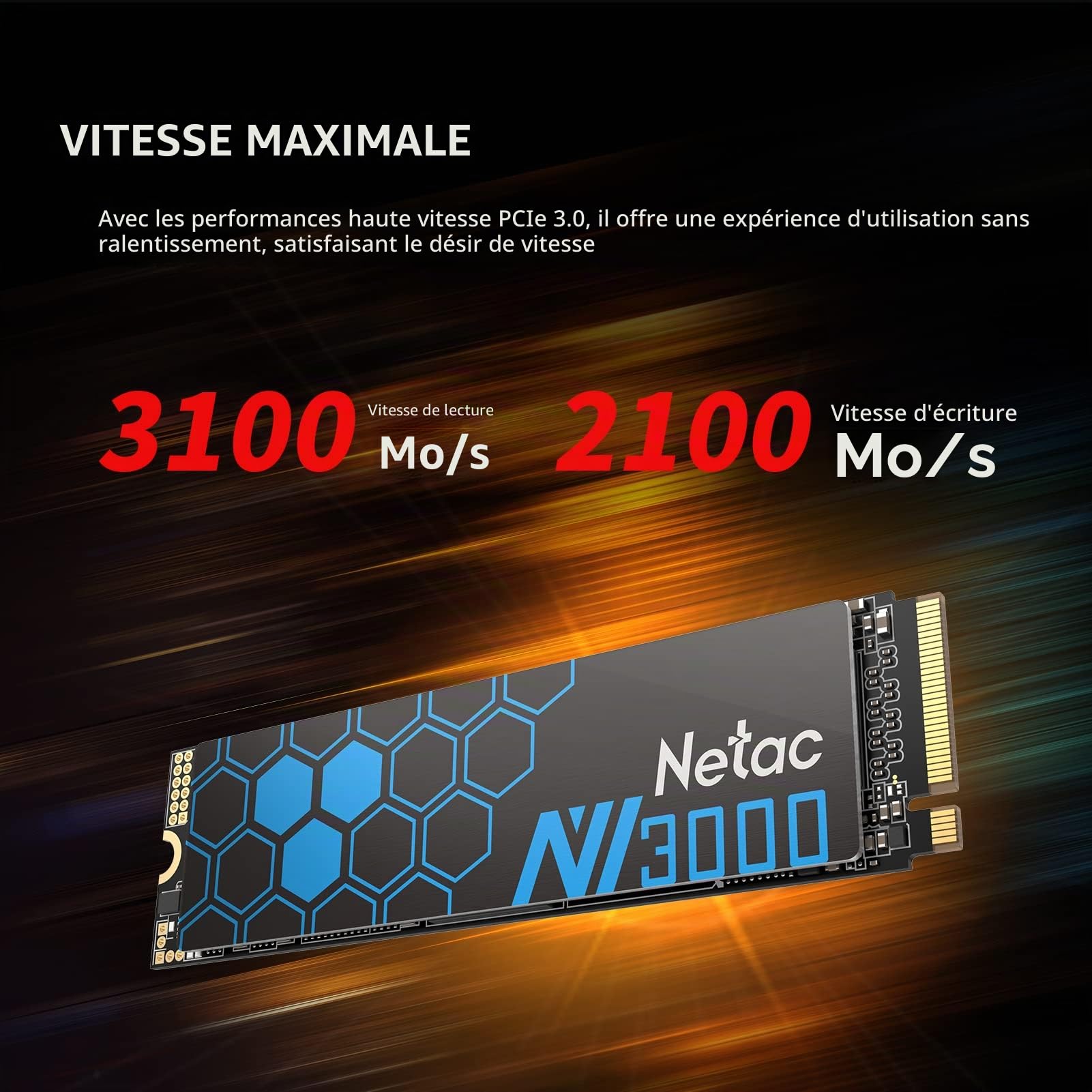 Netac NV3000 SSD NVMe 1TB M.2 2280 PCIe 3.0 x4 3300MB/s