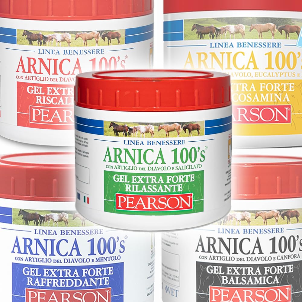 Arnica Per Cavalli, Gel Extraforte Rilassante Pearson [500ml]. Crema Arnica Forte Con Artiglio Del Diavolo e Salicilato. Pomata Defaticante e Rilassante Made in Italy