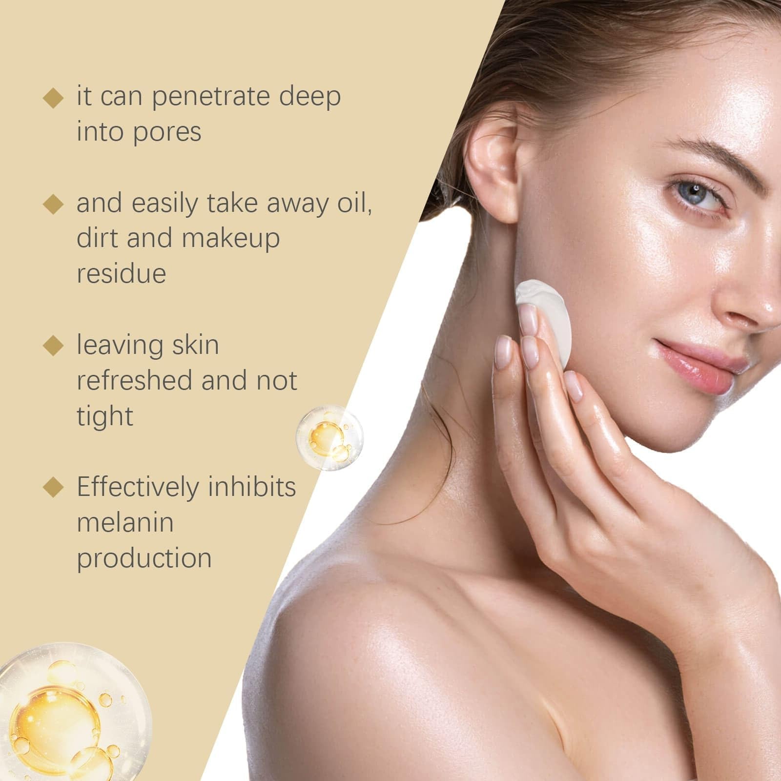 Detergente viso schiumogeno purificante, detergente viso esfoliante idratante, detergente viso naturale delicato idratante illuminante, per tutti i tipi di pelle