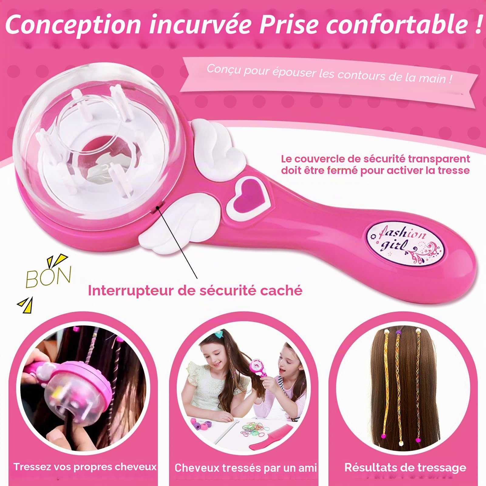 Machine à Tresser Automatique Pour Filles – Coiffure Créative Avec Rubans, Perles Et Autocollants – Cadeau Enfant 3+