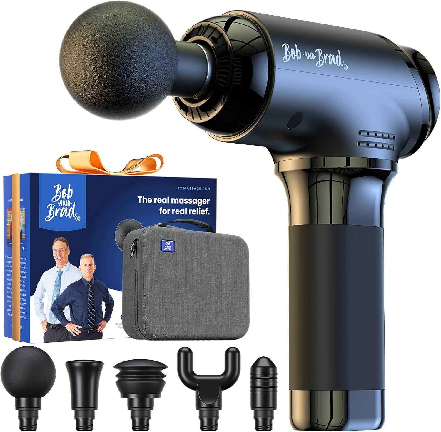 Bob and Brad T2 Massage Gun, Powerful Muscle Massage Gun 4000mAh Battery 10mm Amplitude,Percussion Massager with USB-C Charging for Back Shoulder Body Muscle, Handheld Massager Gifts for Men