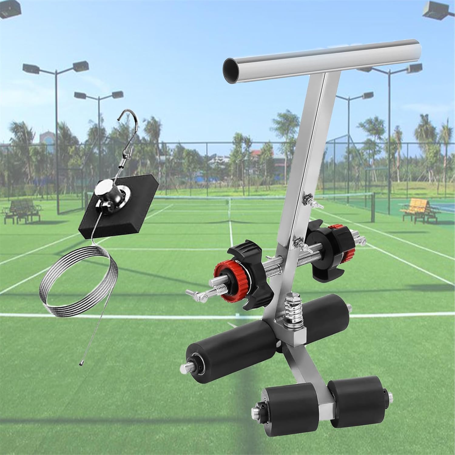 Basketball Court Line Kit, Adjustable Tape Line Marking Tool, Hand Push Floor Marking Tool, Can Draw Circle, for Swimming/Pool/Warehouse/Gym/Hospital