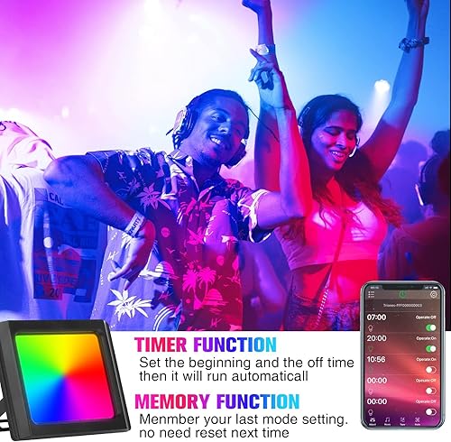 Miniatura 3 de Hovothy Luz LED RGB, equivalente a 150 W, 1500 lúmenes, cambio de color inteligente, luz LED de paisaje, control de aplicación, blanco cálido 2700 K