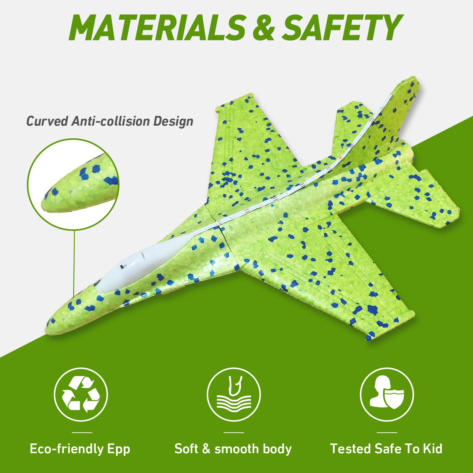 3 Pack Airplane Launcher Toys, 13.2 inch LED Foam 2025 J-15 Fighter Jet ＆ Glider Catapult Plane for Boys, Flying Toys Birthday Halloween for Boys Girls 4 5 6 7 8 9 10 11 12 Year Old