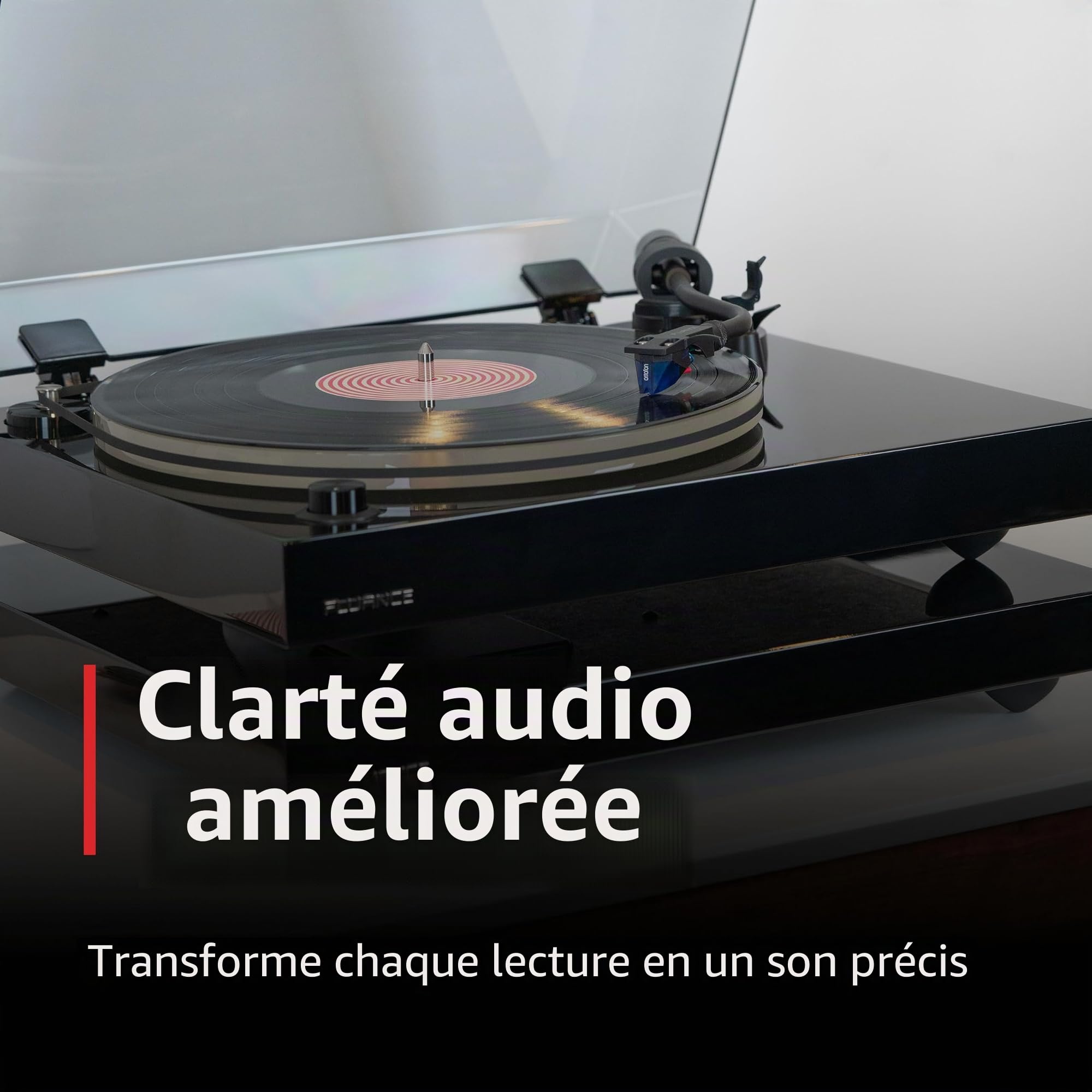 Fluance Base D’Isolation IB40 pour Platine – Plateforme en Bois Anti-Vibrations avec Pieds Réglables en Hauteur Et Niveau À Bulle – Clarté Sonore Améliorée – Compatibilité Universelle – Noir Piano